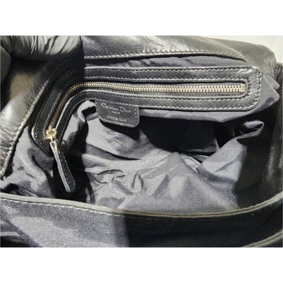 Authentic CHRISTIAN DIOR  Lambskin Cannage Medium New Lock Flap Shoulder Bag Bla - Picture 12 of 16